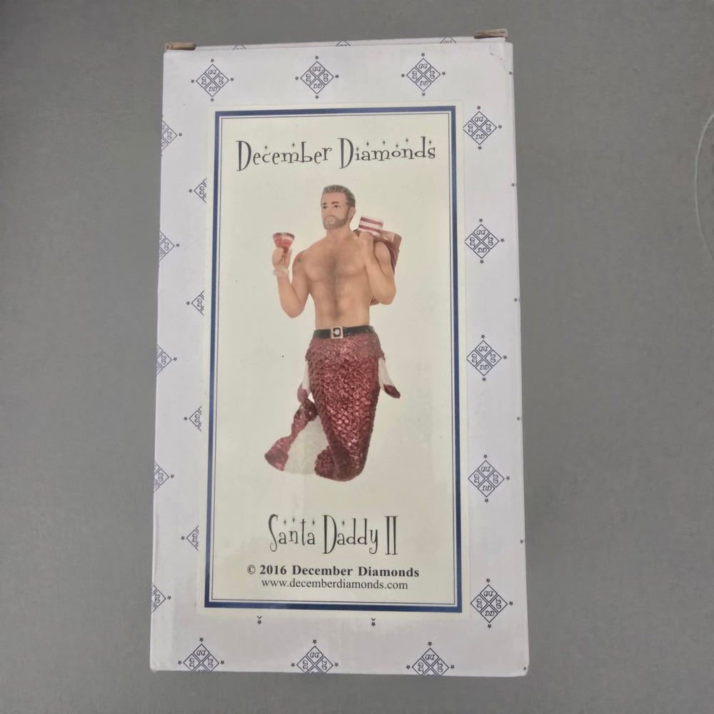 December Diamonds Santa Daddy II Merman Christmas Ornament 55-55008 Red Glitter